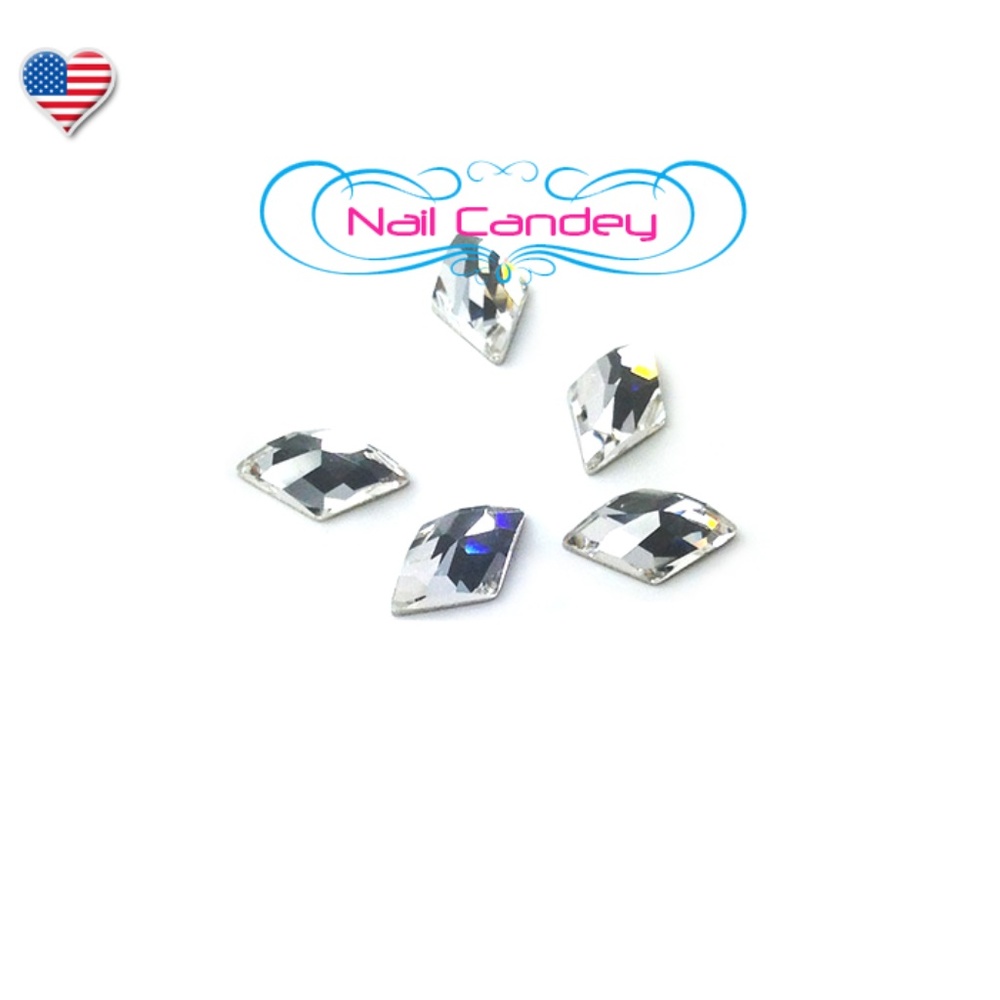 Rhombus Crystals Clear 6x10mm Flatback